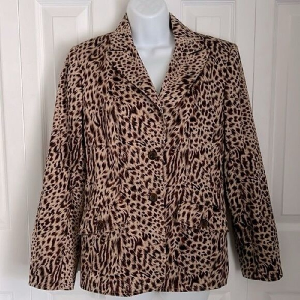 Guillaume Tan Brown Print Blazer Size Small